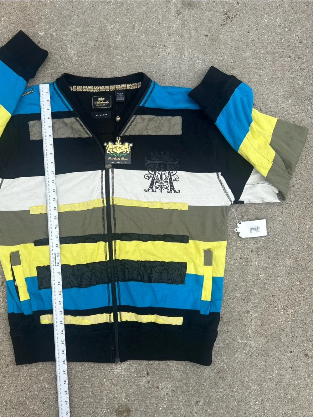 Vintage Y2K Akademiks 2XL Full Zip Track Jacket Colorblock NWT